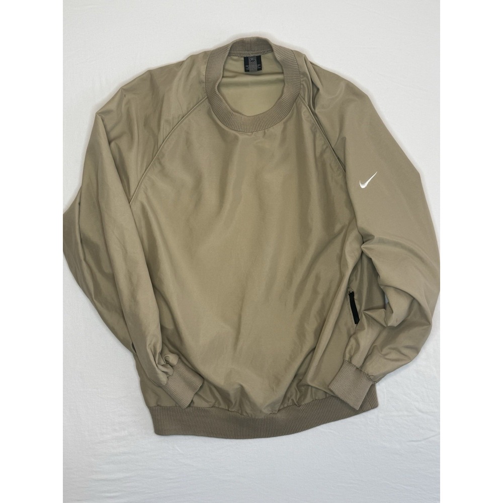 Nike Golf Men's Beige Pullover Light Jacket Embroidered Logo Windbreaker Size M